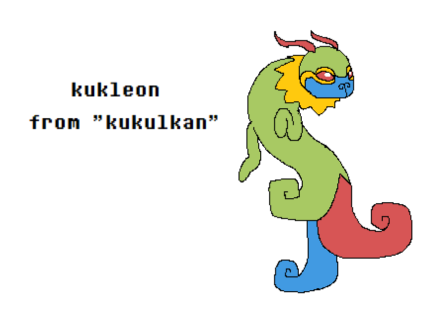 Kukleon, really quick concept for a dragon eeveelution based on the mayan god Kukulkan, just had to get this idea out of my head.