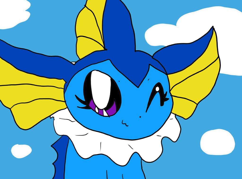 Just another cute drawing of Vaporeon!
