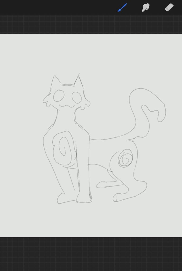 Help! Where do I go from here? I have a very loose sketch of a design I’m going for- a literal void cat.
