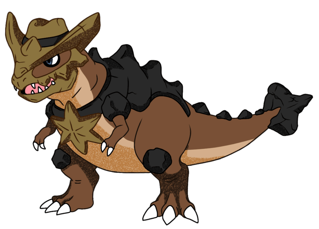 Rock/Fighting Tyrannosaurus Fakemon evolution!