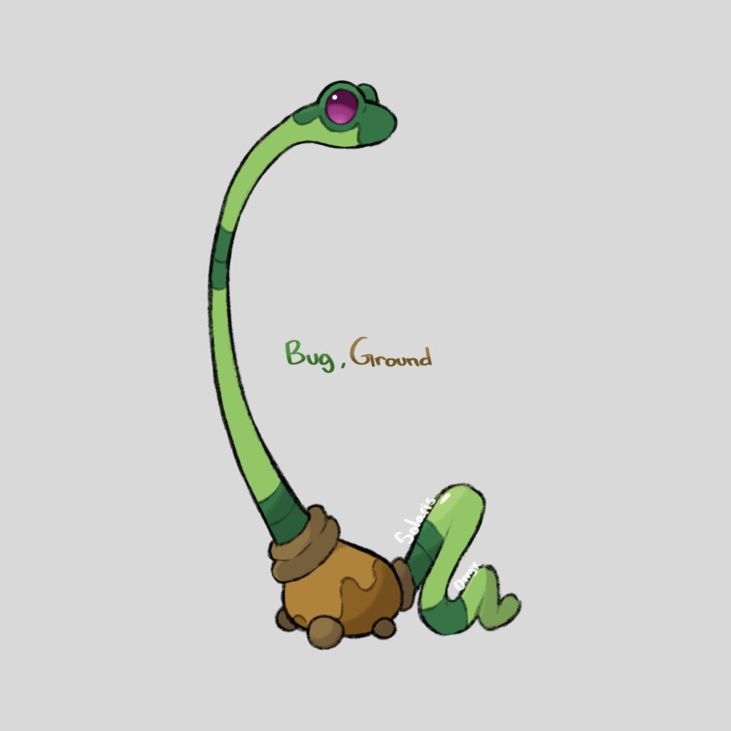 Shuckle’s Long Cousin - Terramis, the Clay Worm Fakemon