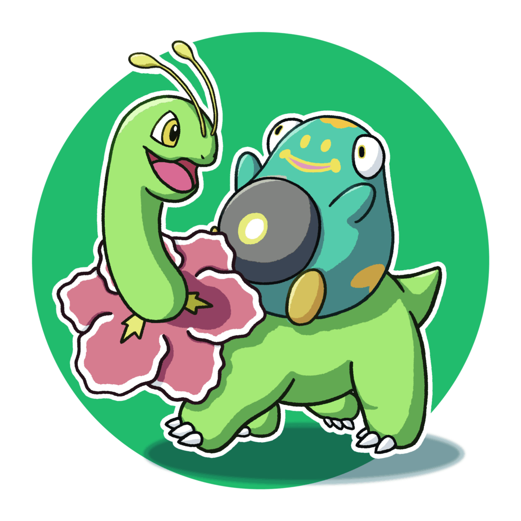 [OC] Bellibolt riding Meganium