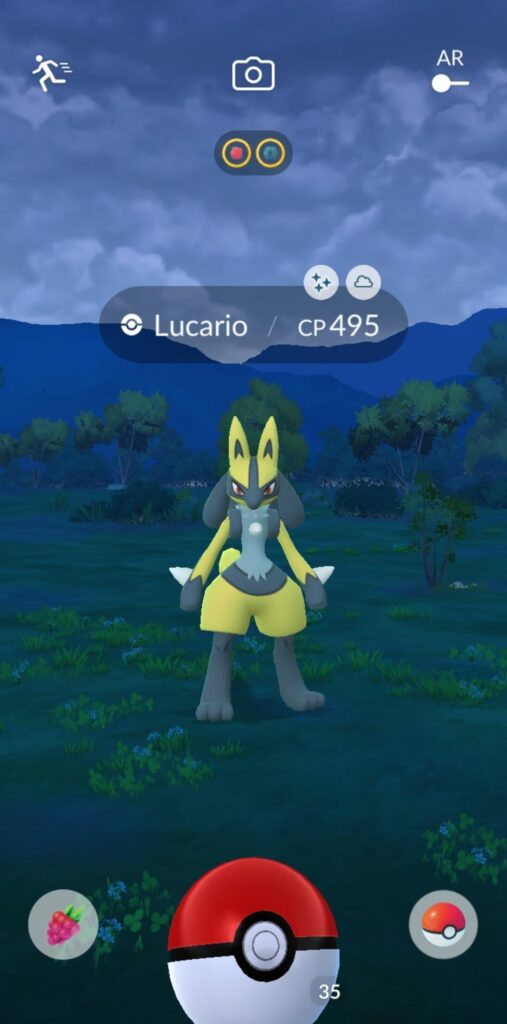Just caught shiny Lucario in the wild