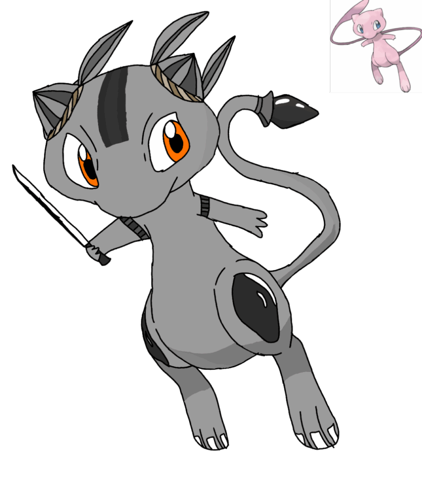 First time making my own pokemon variant (metal/psychic mew)