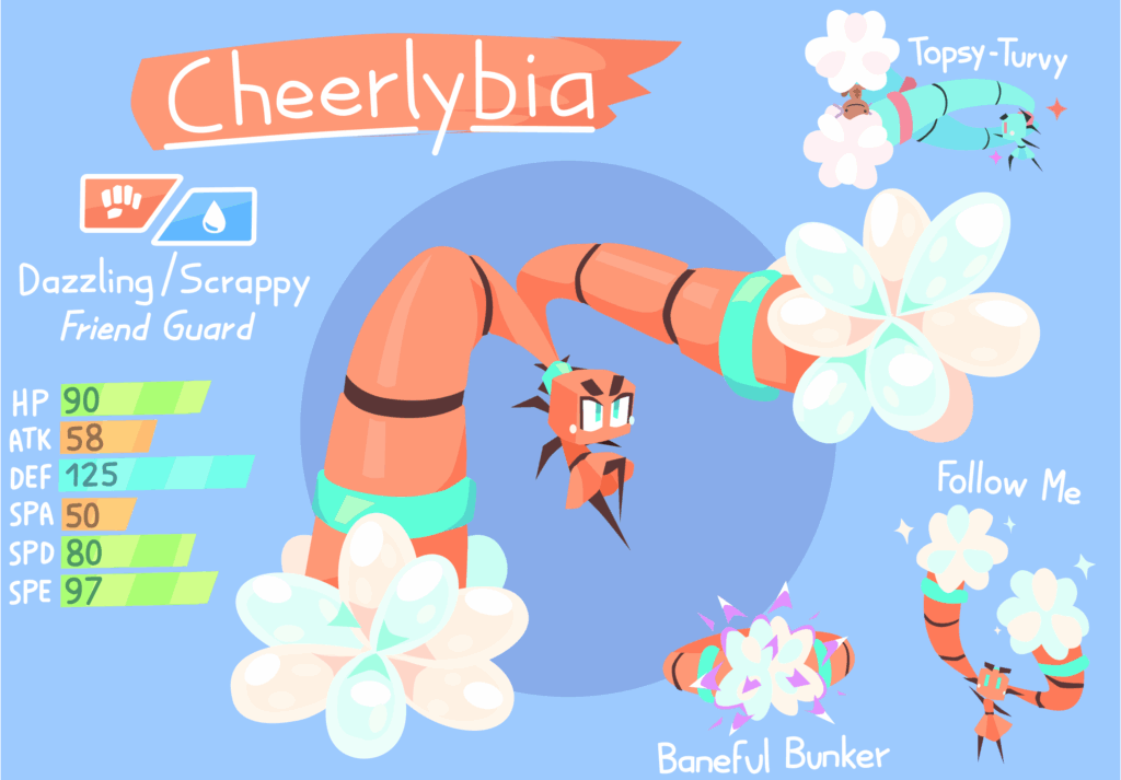 A Fakemon inspired by the cheerleader crab !