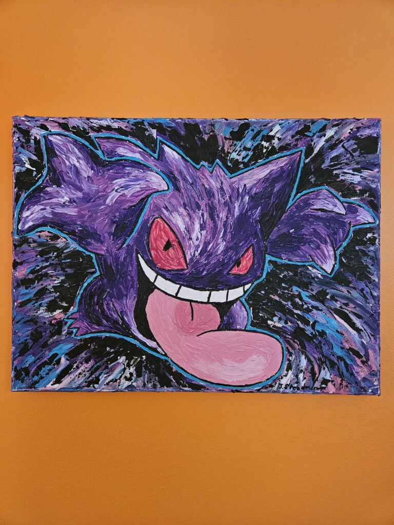 Gengar. Acrylic on canvas 16" x 12"