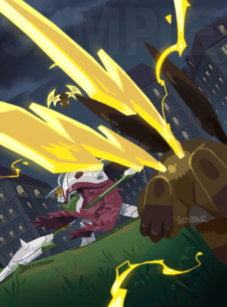 Sharing my Mega Chesnaught vs MegaXY illustration.