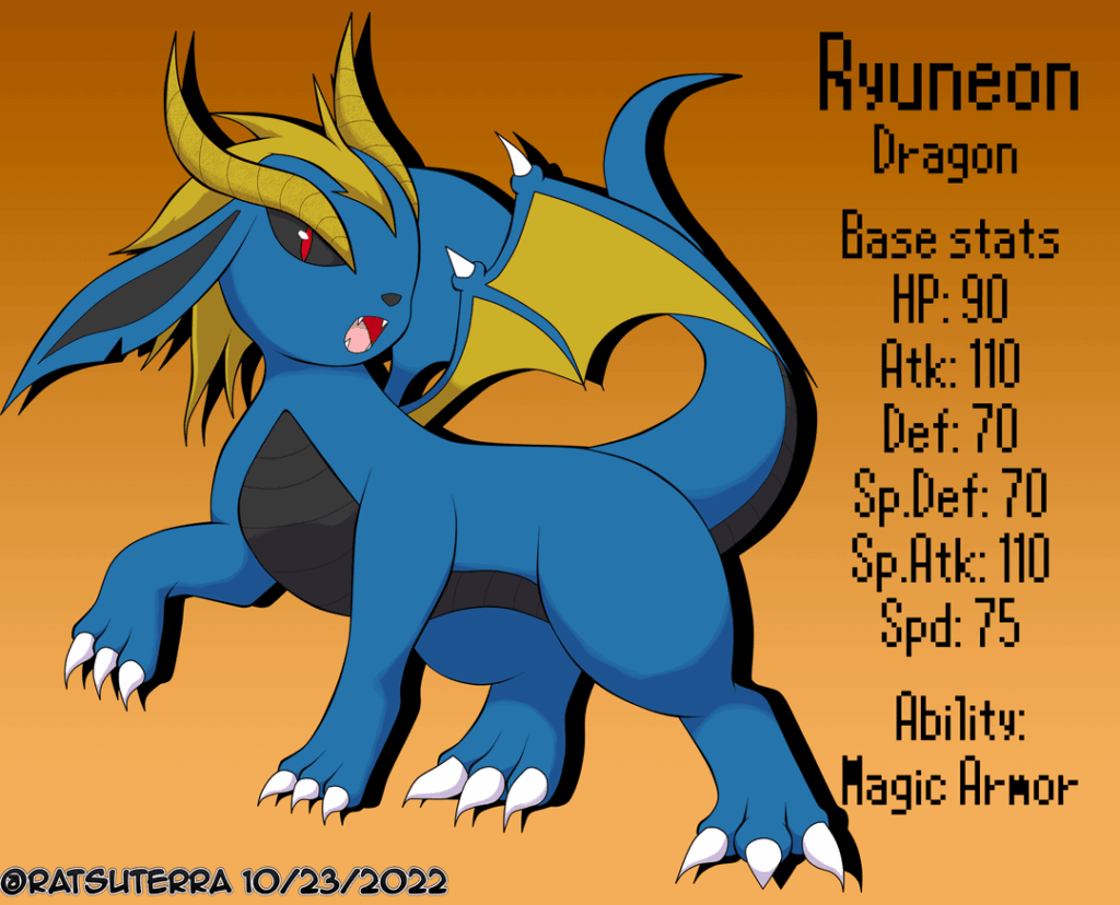 Dragon Eeveelution: Ryuneon + Shiny alt