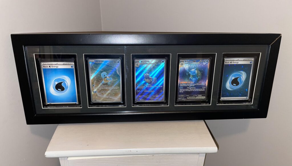 I finally made a display for the 151 Squirtle God pack I pulled