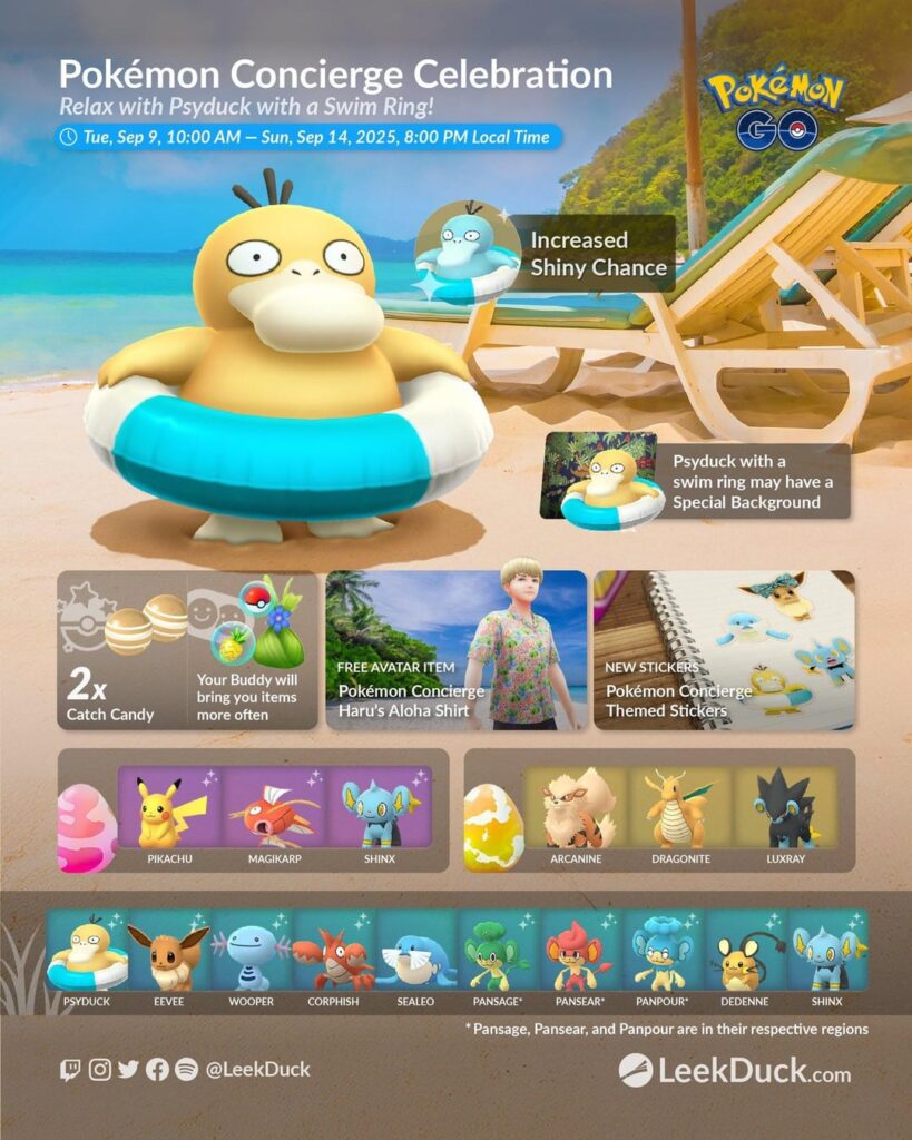 Pokémon Concierge Celebration - Event Overview (LeekDuck)