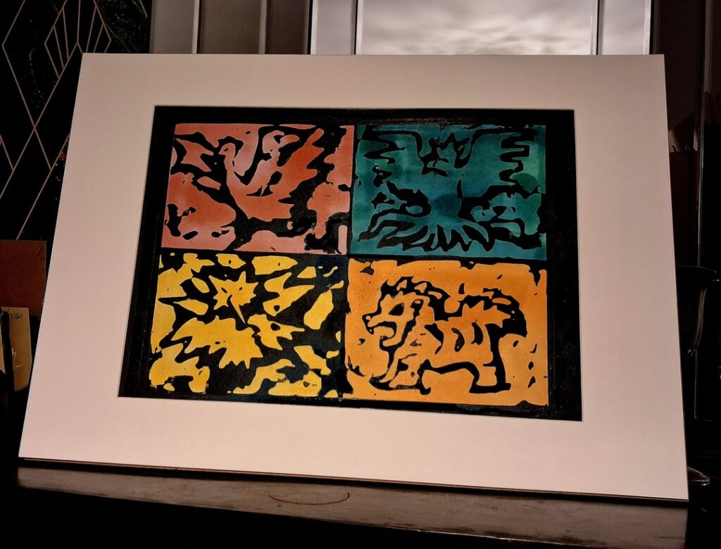 Wood block print of a very specific reference! Might make some to sell if people are interested