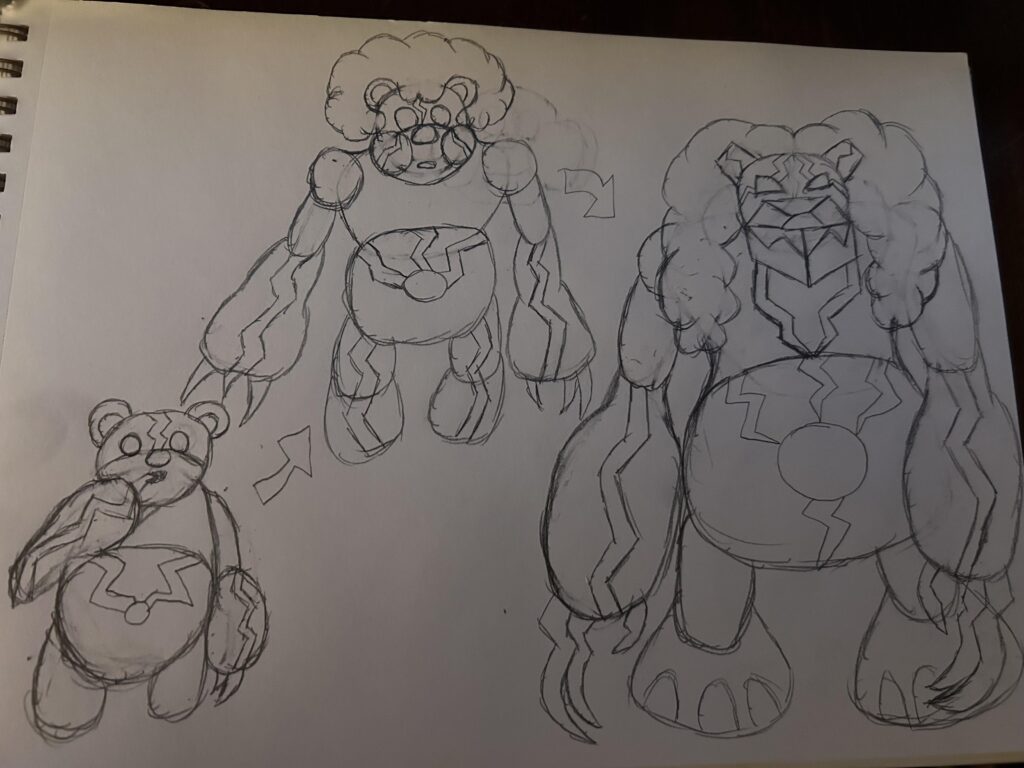 A Goldilocks and three bear inspired fakemon I came up with
