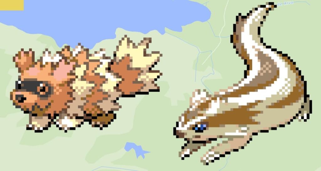I drew Zigzagoon and Linoone in wplace 🥹