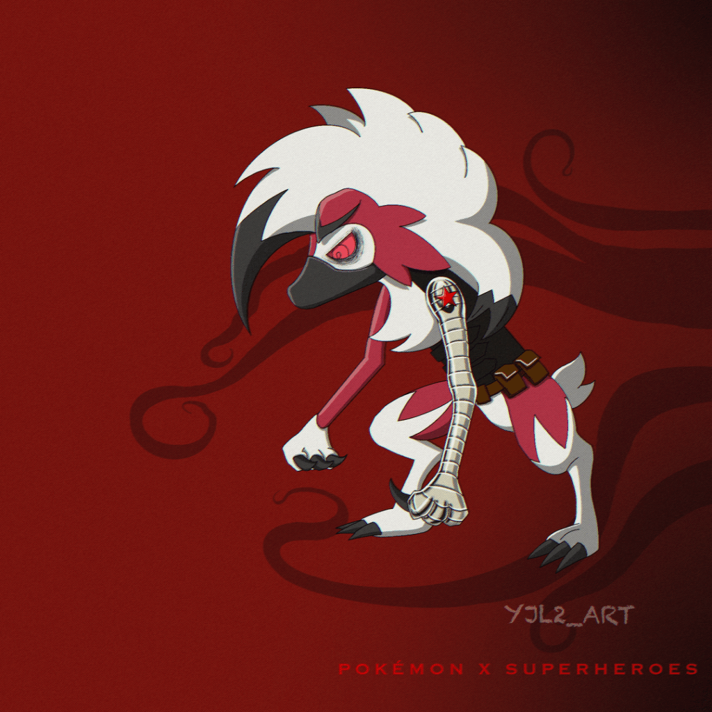 [OC] Pokémon X Superheroes Crossover Series #7 and #8: Lycanroc X Winter Soldier and Lycanroc X Captain America, done by me