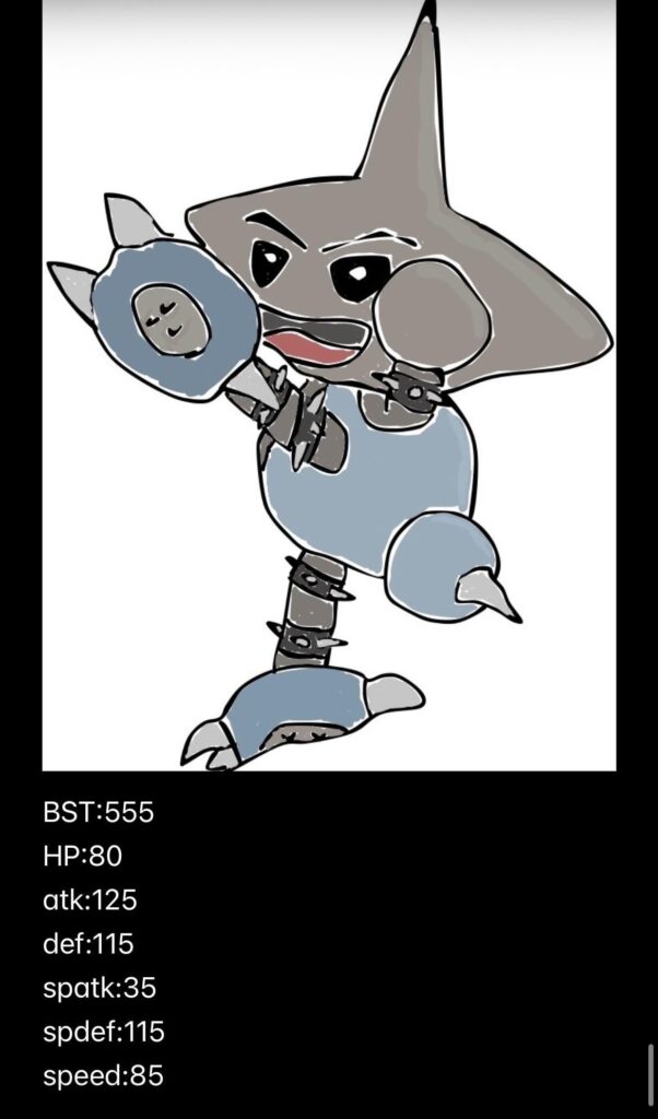 Do u guys like my Mega Hitmontop (its a steel fighting type with technician, all the info couldnt fit in the screenshot)