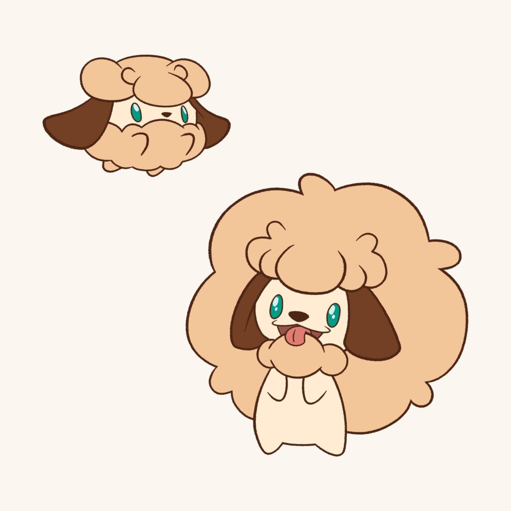 (OC)Cottonee and Whimsicott dog convergents.