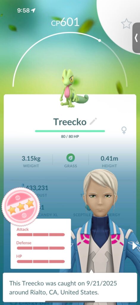Just hatched my 2nd 💯 treecko and my last ✨ hatched was just a couple days ago Gwenom(salazzle)