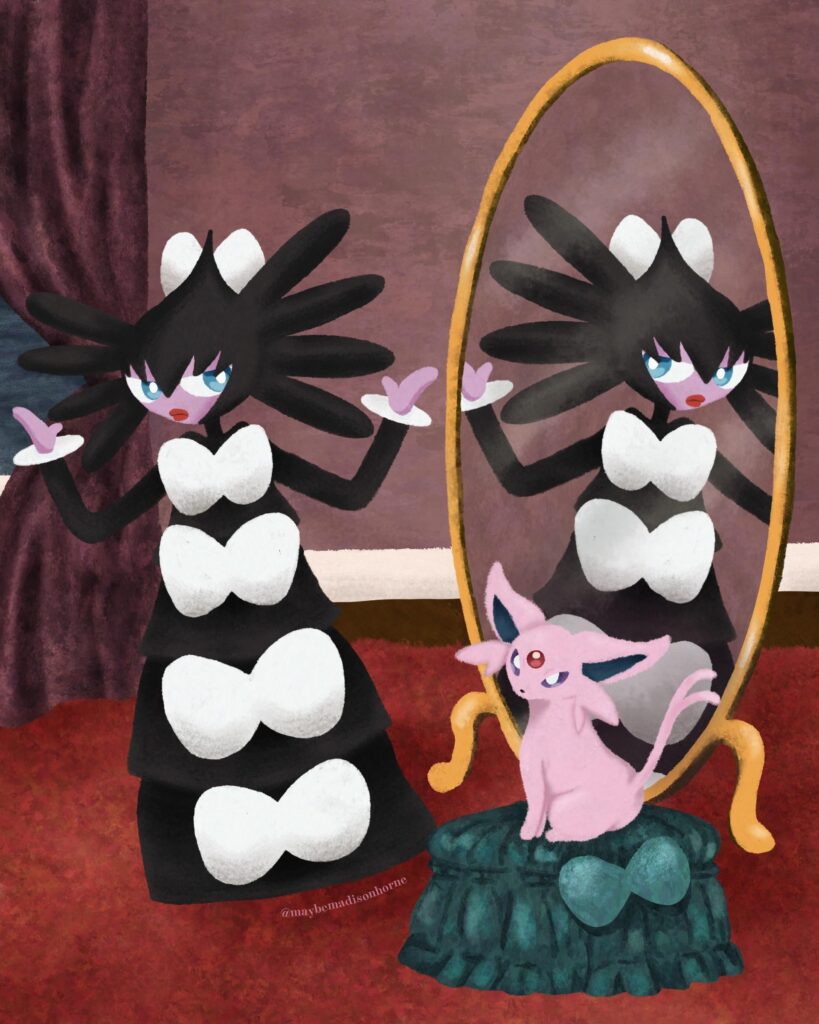 [OC] Gothitelle & Espeon 🖤