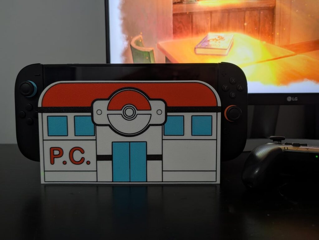 Newest Switch 2 dock faceplate cover design, Pokemon Center theme to nurse my console back to 100% health. [OC]
