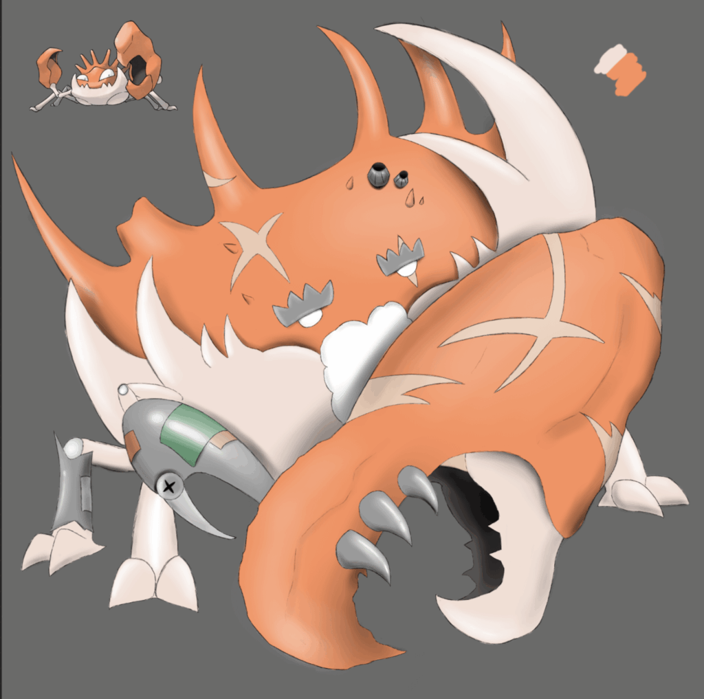 I created evolved form of kingler!!