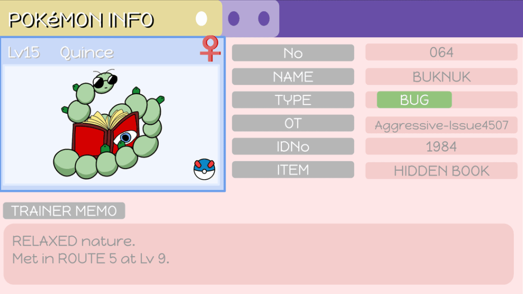 i made a fakemon based off of banned books (three-stage branched evolution), so let me know what you think!