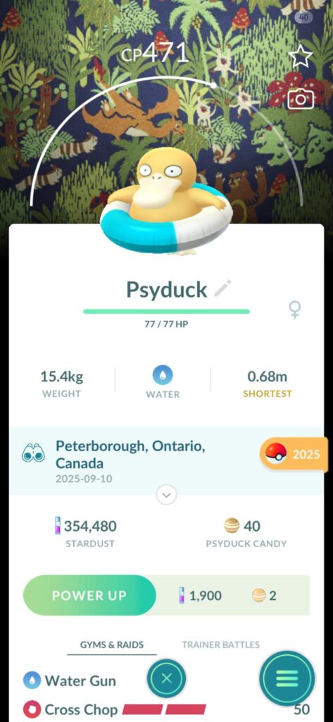 Why does my psyduck have a different background?