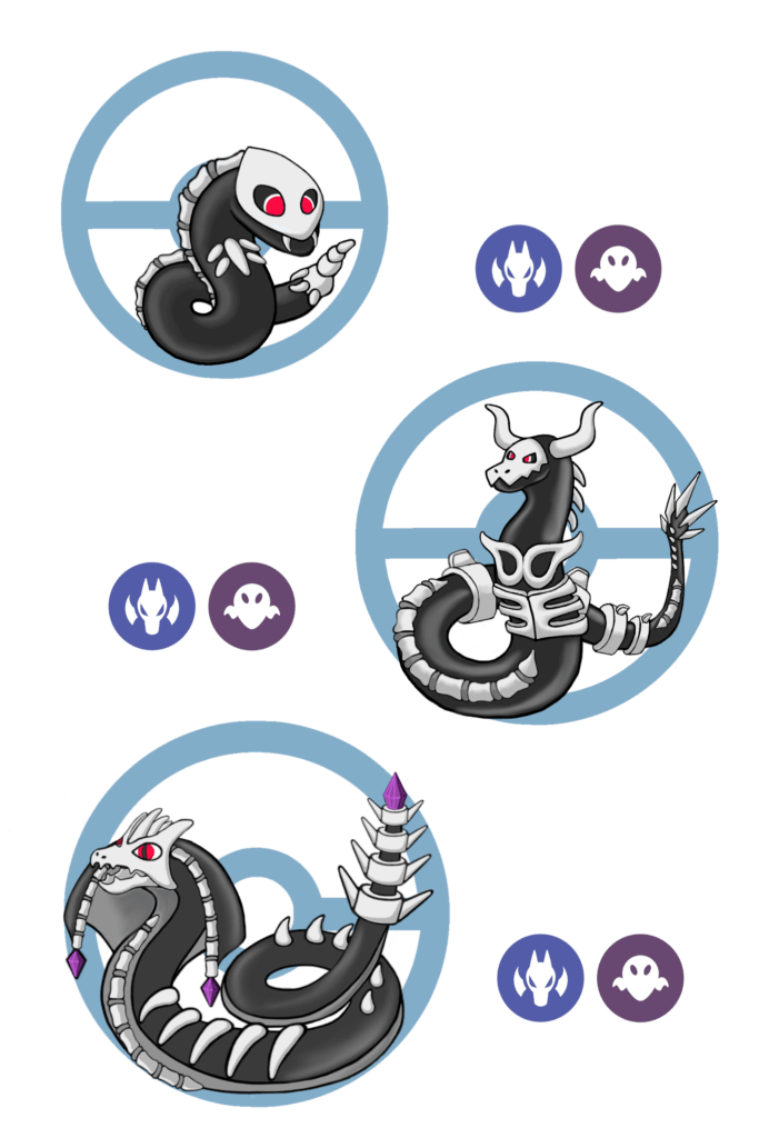I need help, I made this evolutionary line of 3 Pokemons, but I don't know what names to give them.