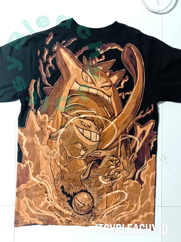 [OC] made this Gengar line artwork using bleach