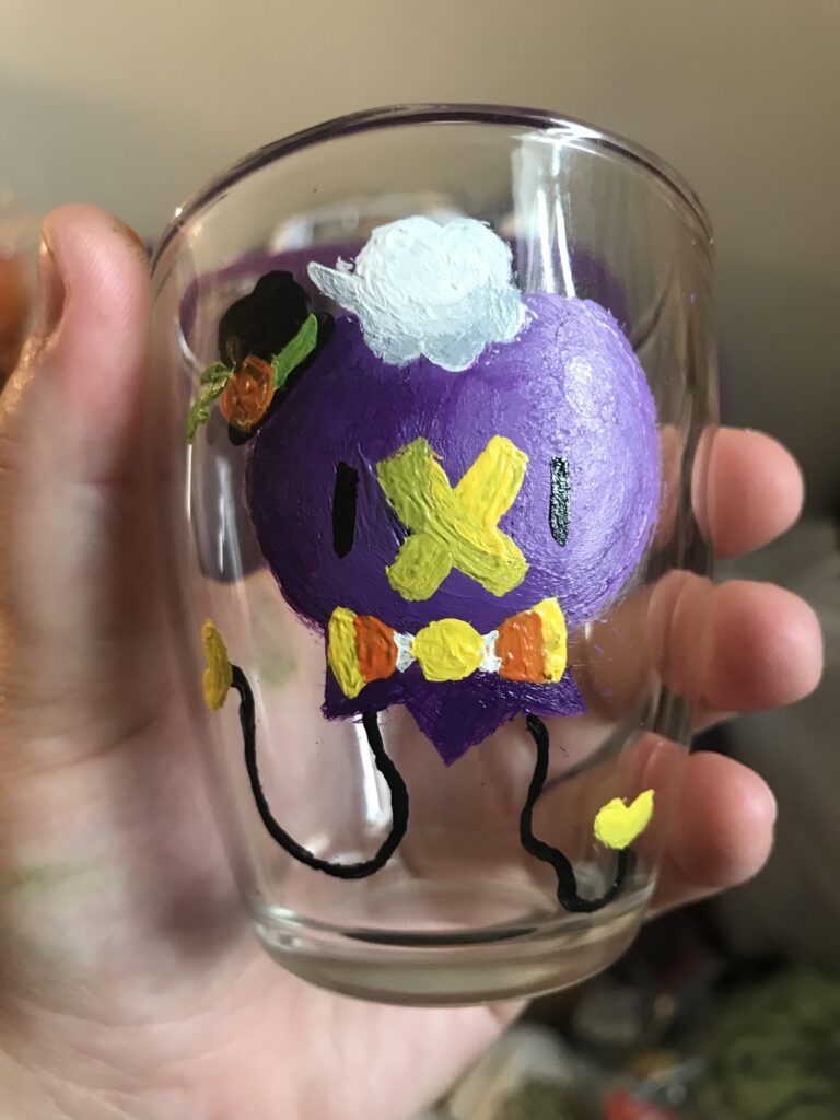 [OC] Drifloon Halloween hand painted glass