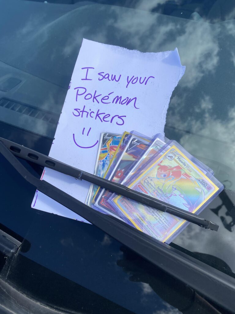 Noticed some Pokémon stickers on this car so I left them a little surprise 😊