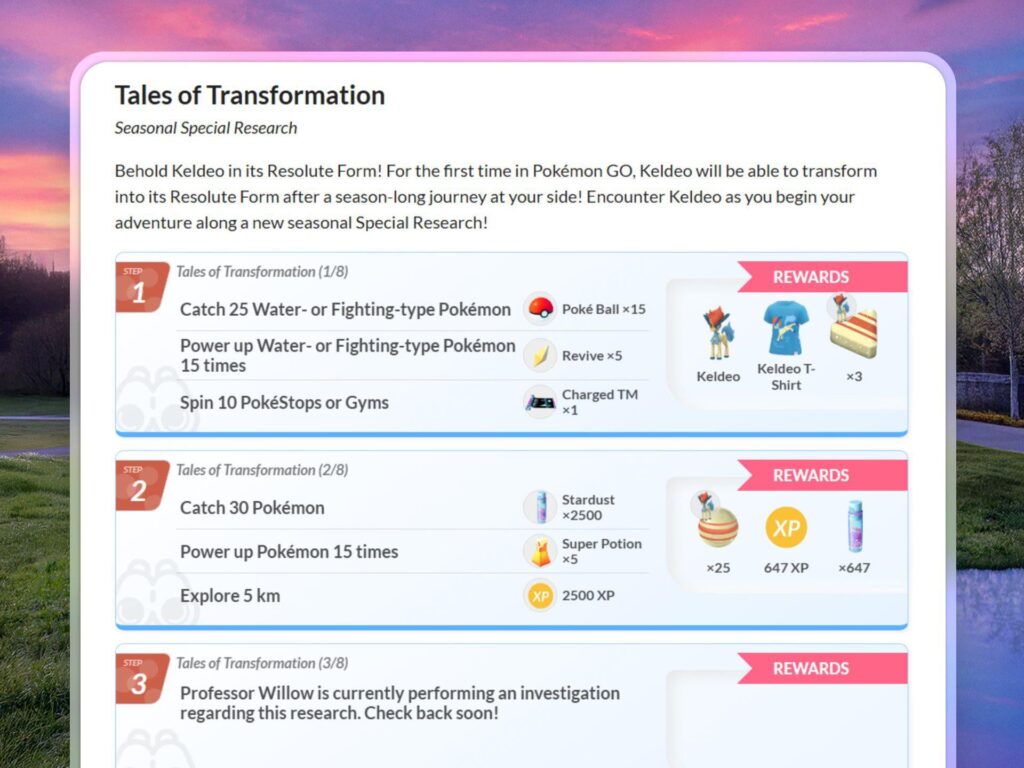 Tales of Transformation Special Research Pages 1 & 2 (LeekDuck)