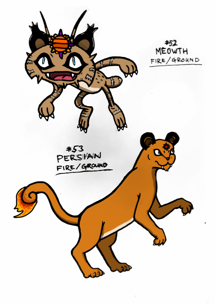 Made an American Southwest regional variant of Meowth and Persian, what do you think?