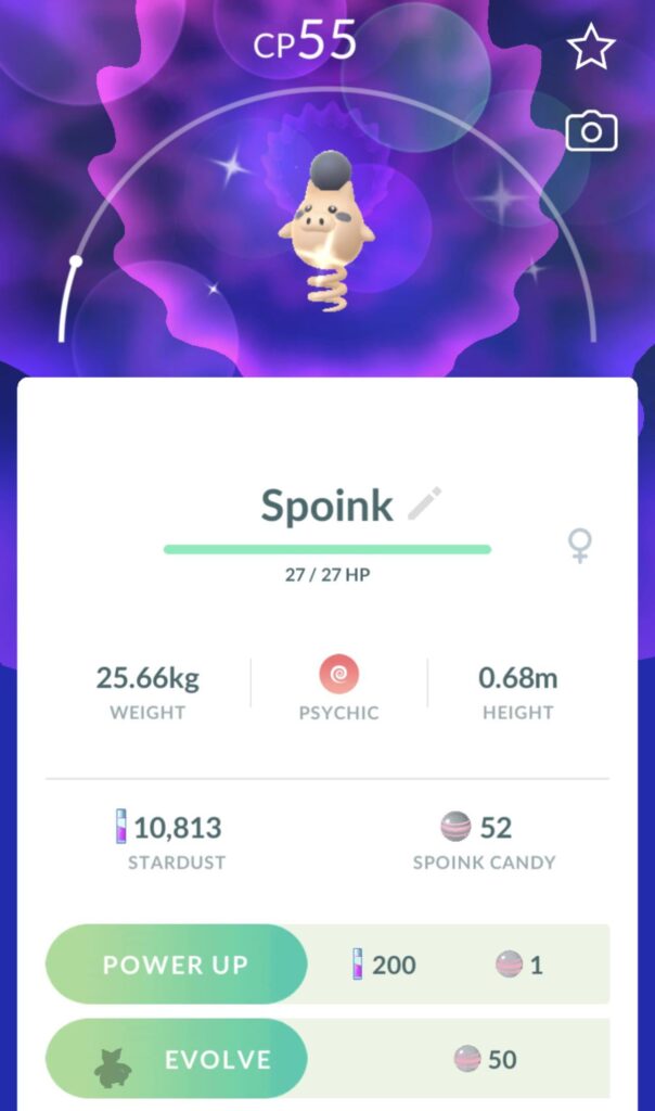 i got a shiny spoink!!