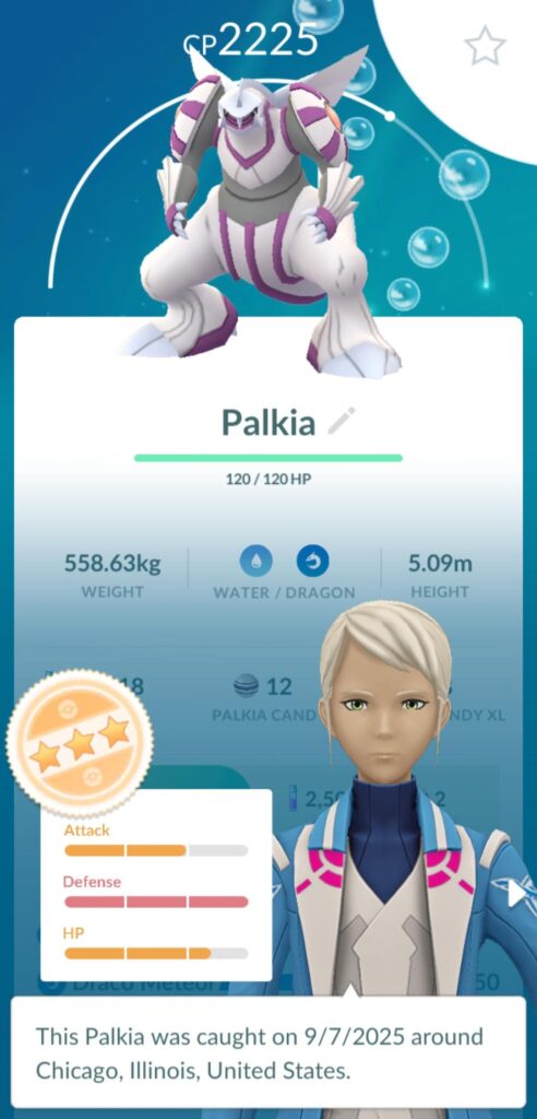 Got palkia from 5 star raid