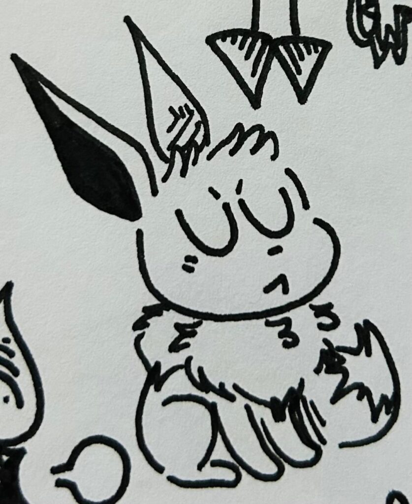 Drew Eevee and Pikachu in several different styles![OC]