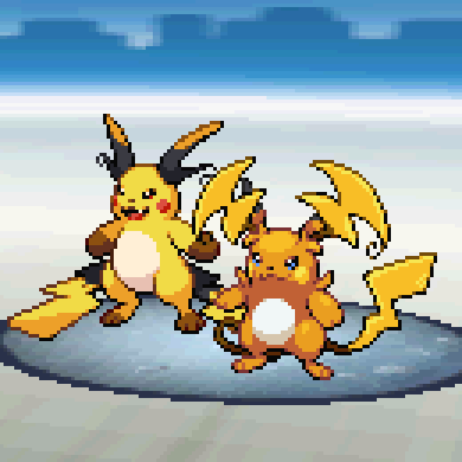 [OC] bit late but finally done them all - Mega Raichu X & Y!