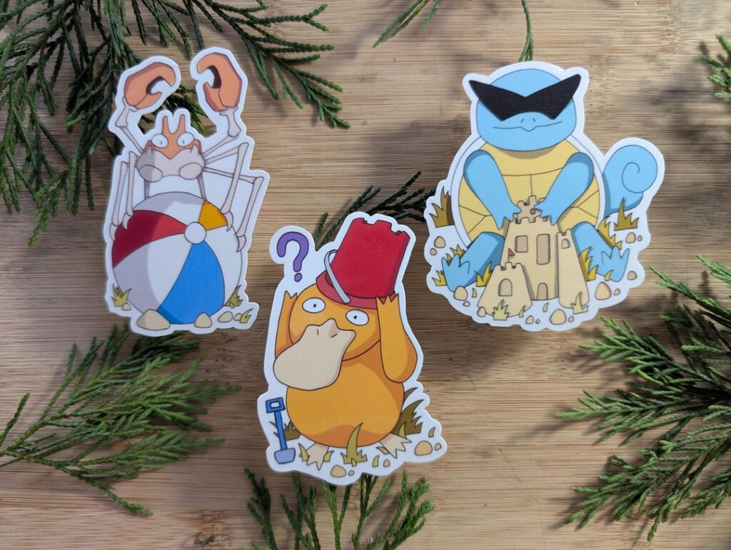 Silly Water Pokemon Stickers 🙂 -Adventurers Nook