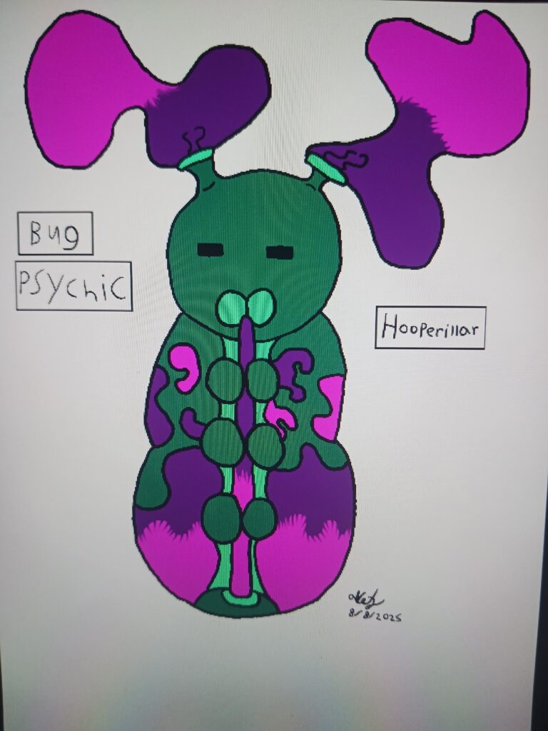 I redrew my old fakemon baised off the caterpillar from Alice in wonderland, if you know you know, and I still don't know hoe to evolve it well, any ideas?