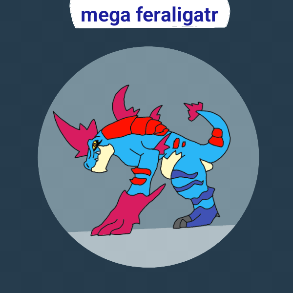 Mega feraligatr a water dragon type inspired by the tarasque, armadillosuchus and various kaiju