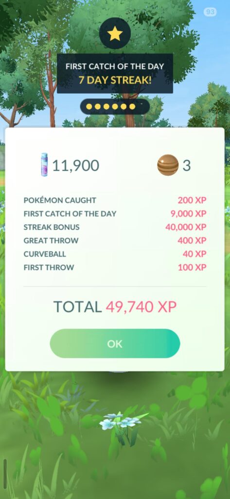 My 7 day catch streak had a 3x bonus from both the August Eggs-pedition and the new Season.
