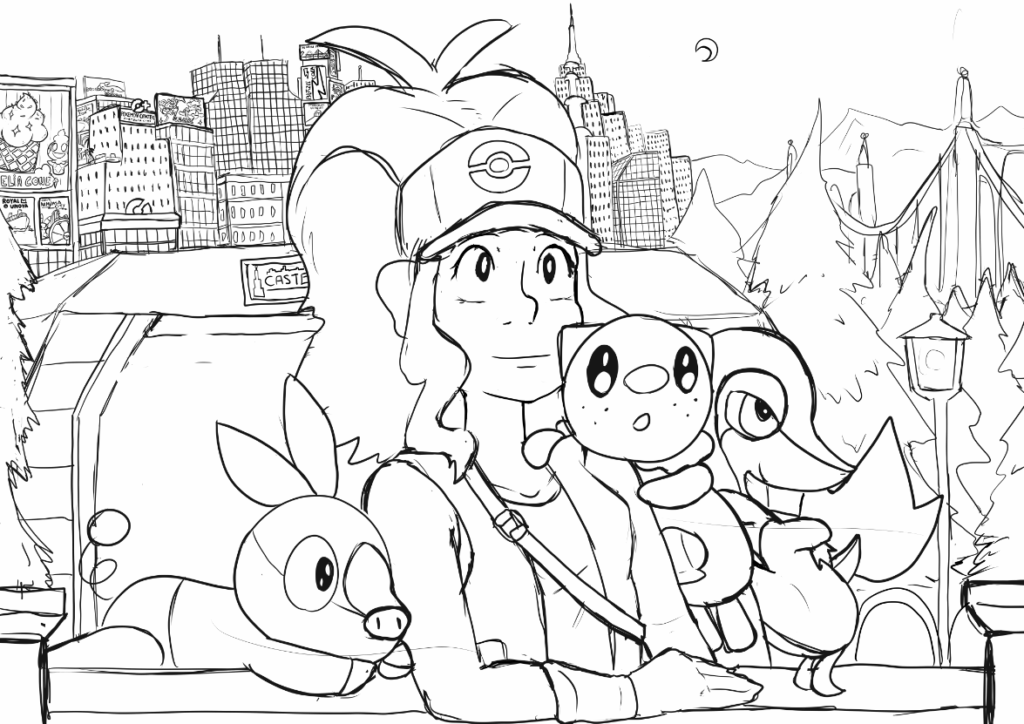I can't finish it today, so here's the sketch. Happy 15th anniversary to pokemon BW! (OC)