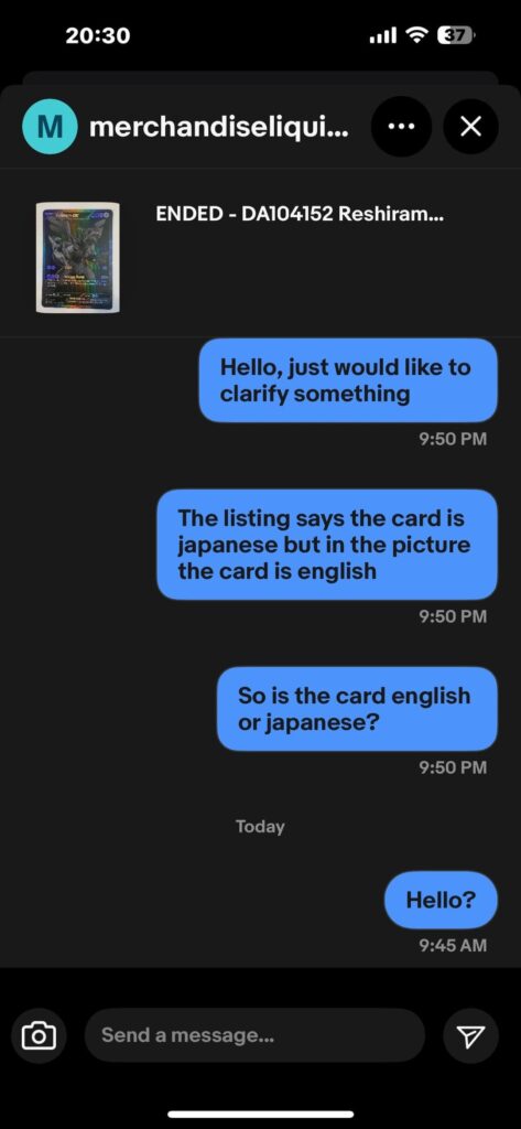 putting this guy on blast after he cancelled my auction win
