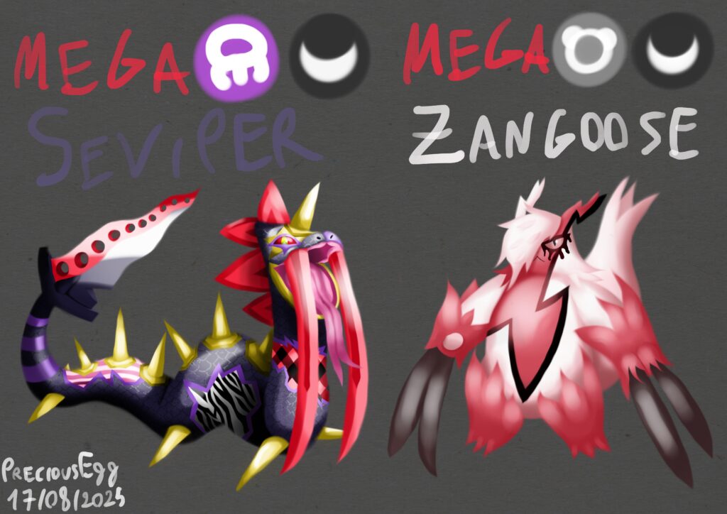 Mega Seviper & Mega Zangoose [OC]