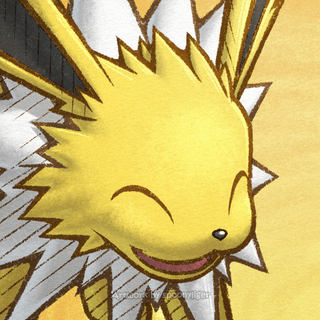 Jolteon PMD Happy, Neutral, Content, and Wailing pfps (OC)