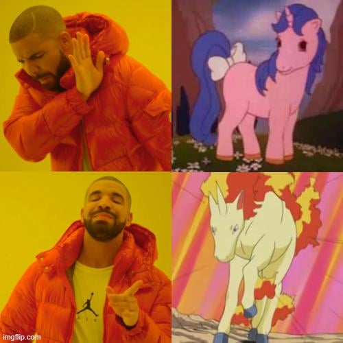 (OC) As a young kid, all the girls at school loved unicorns. I never did, until Pokémon came along and I was like "Wait, they can be badass?" Rapidash has been one of my favs ever since.