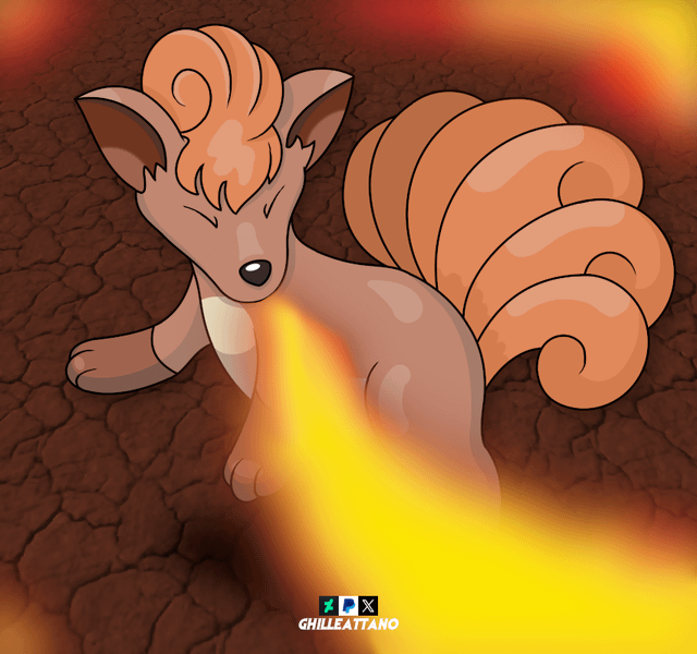 (OC) My Vulpix and Ninetales TCG Style Artwork
