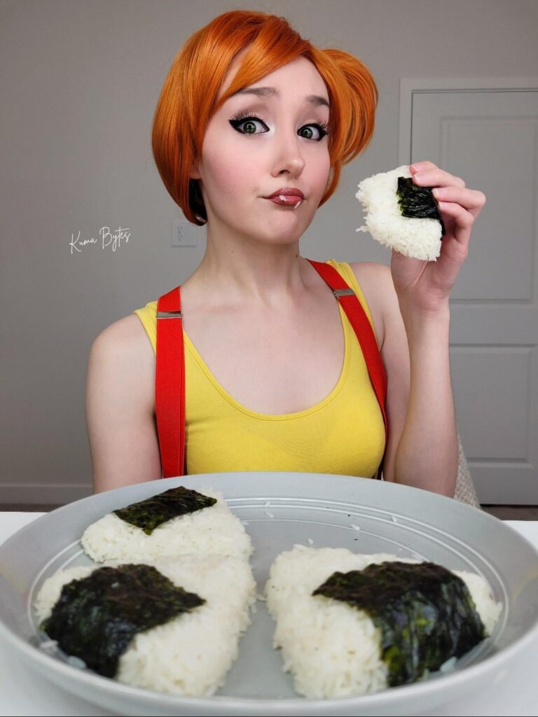 Misty eating jelly donuts (onigiri) [OC]