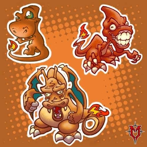 Charmander Charmeleon & Charizard by Masebreaker '12