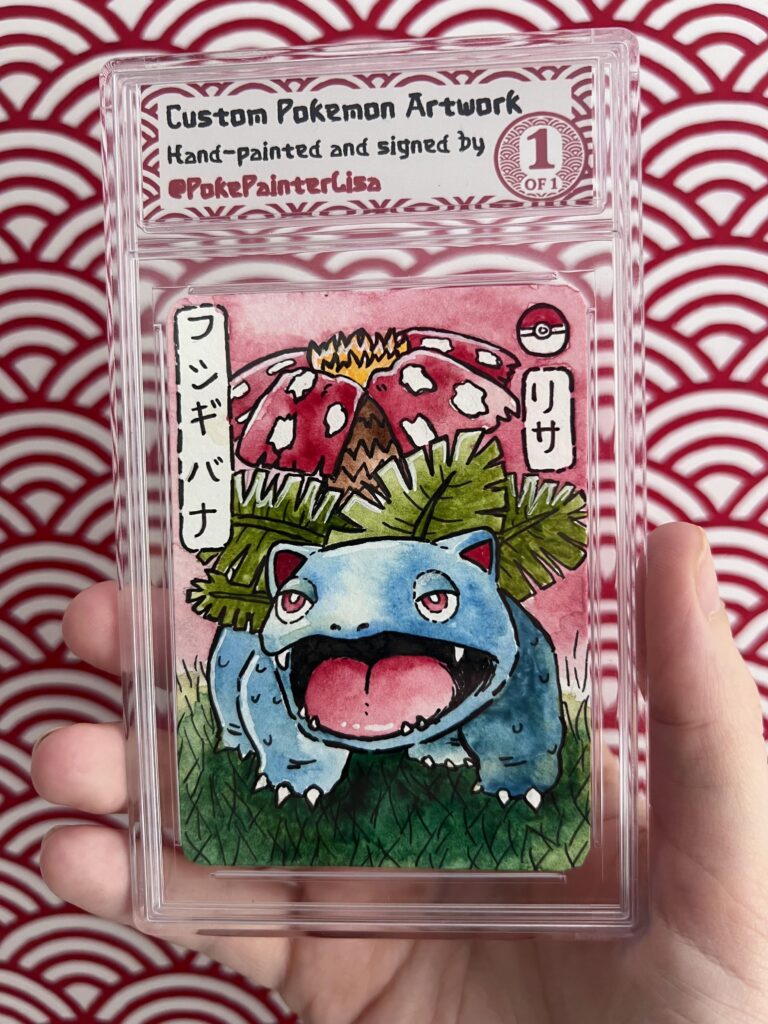 [OC] I painted a Venusaur watercolour card! 🍃