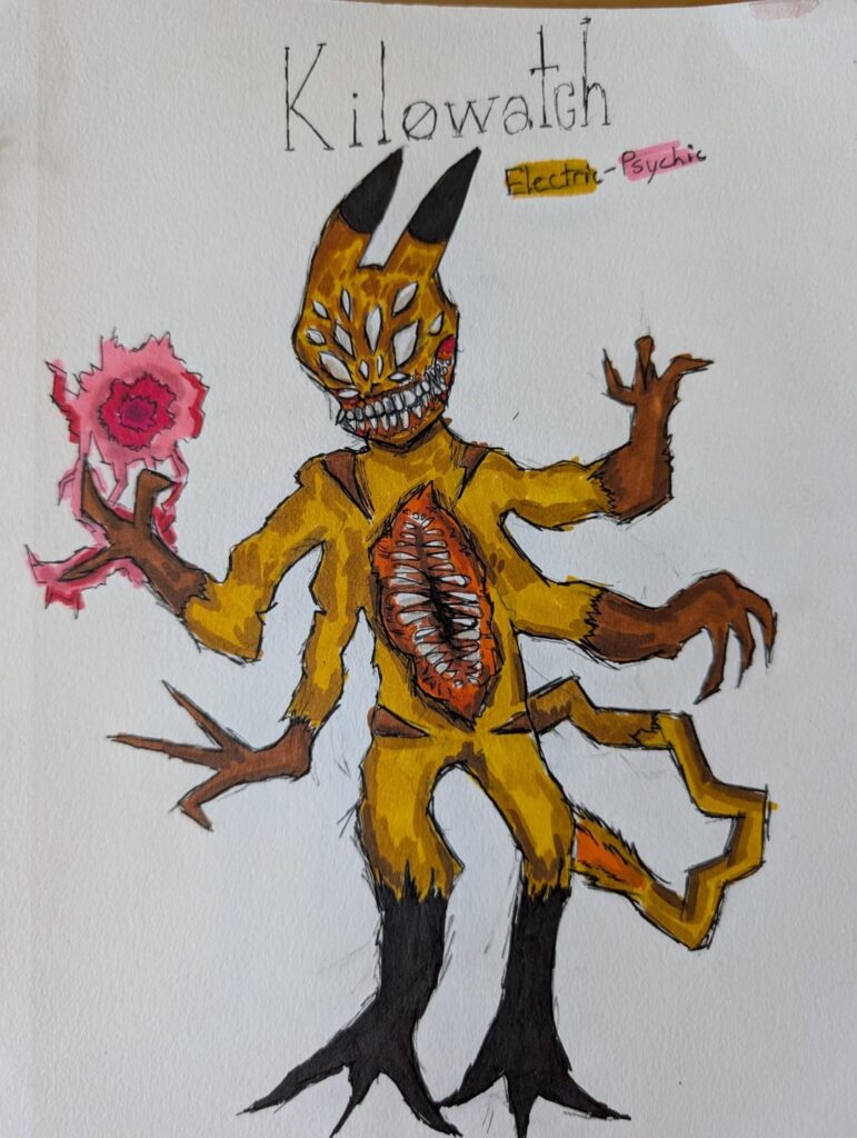 Kilowatch and Porygod, a result of man-made overevolution and experimentation.